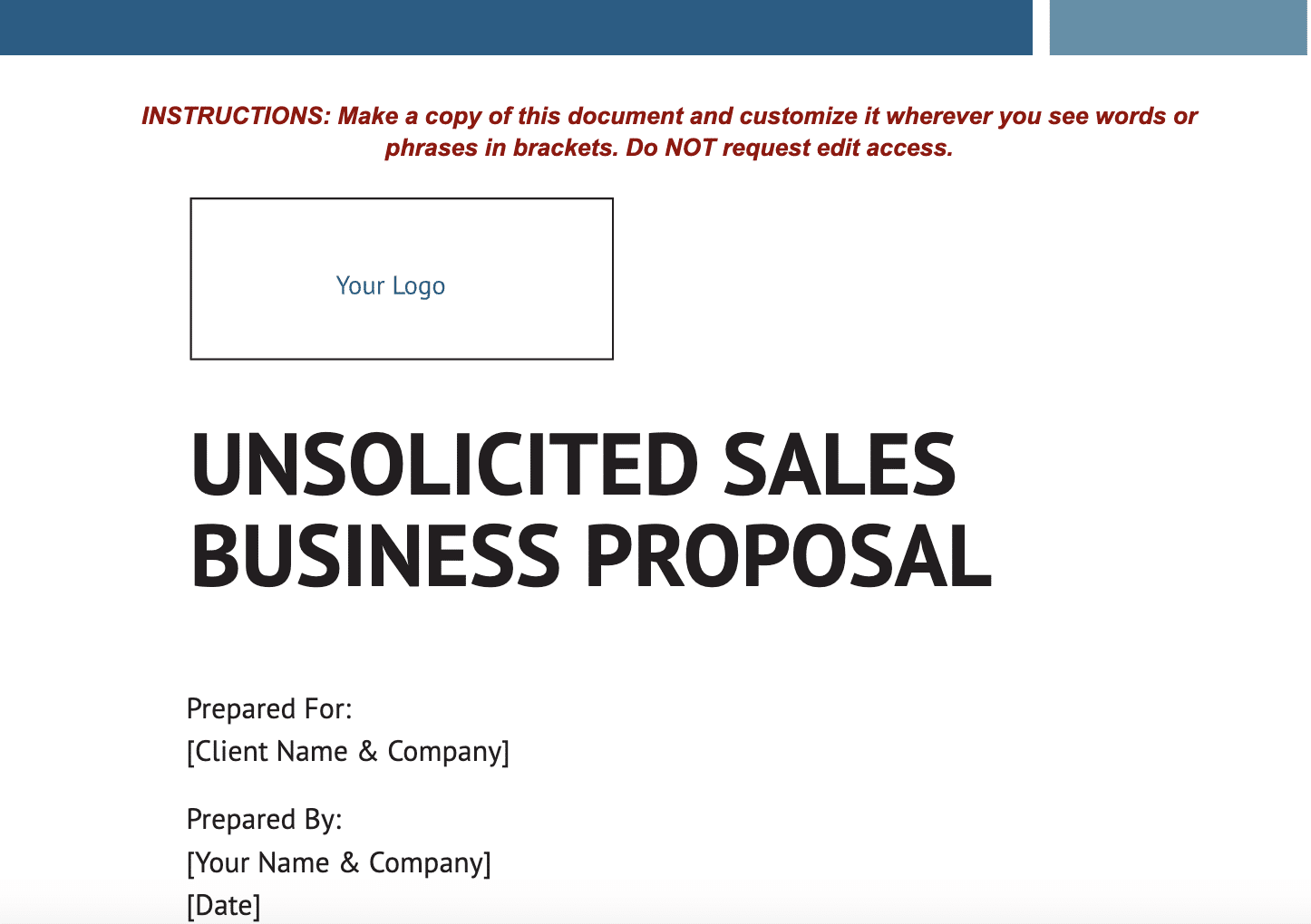 Unsolicited sales proposal to improve a specific business aspect.